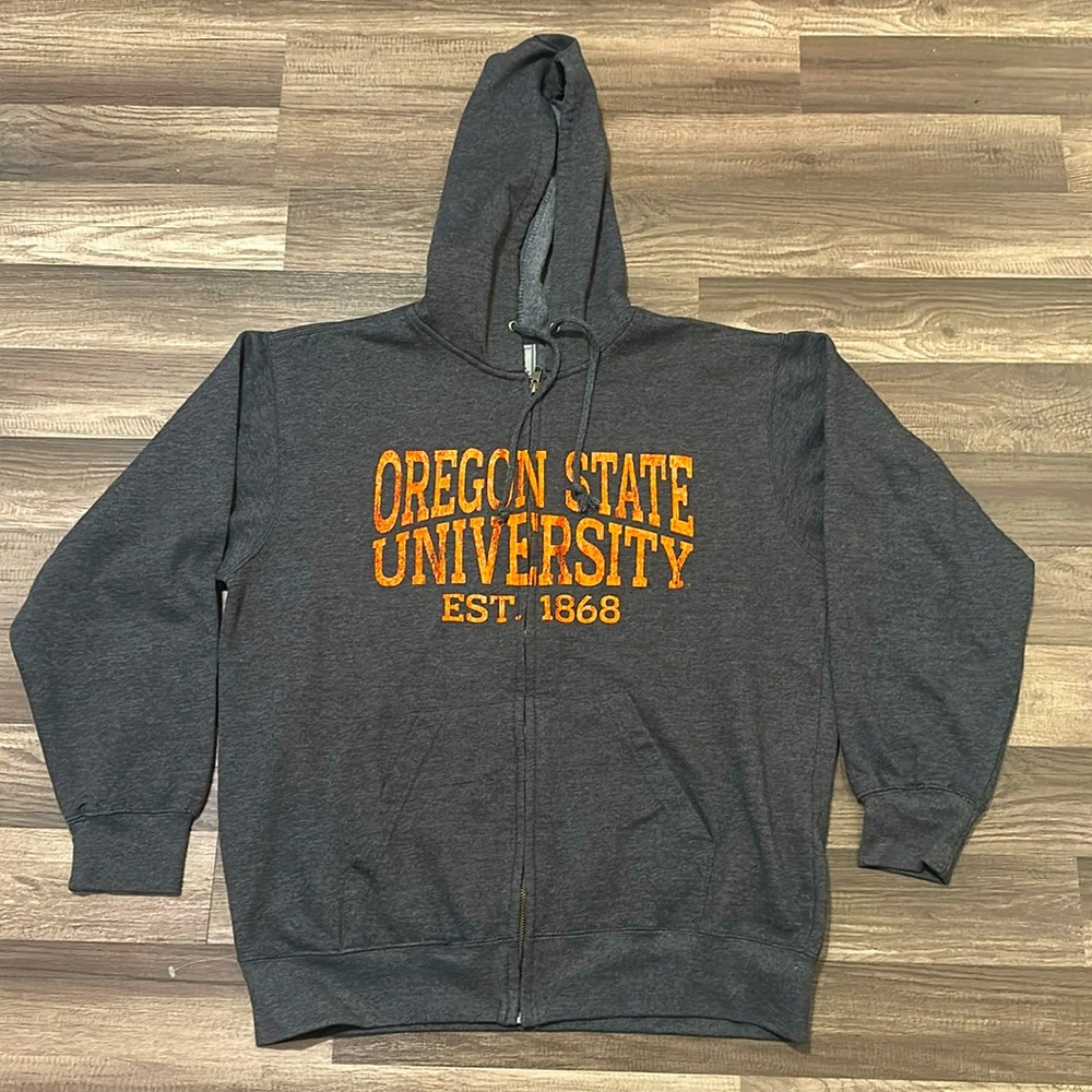Vintage Y2k Oregon State University Zip Up Hoodie
